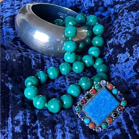 🎉HPBOLD! 925 Malachite Turquoise Onyx Coral Amethyst Lapis Garnet Sodali… - Picture 15 of 16